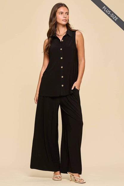 Black Resort Wear Set-Plus Size