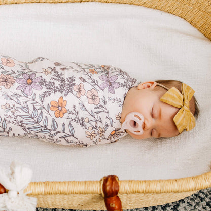 Knit Swaddle Blanket-Flora