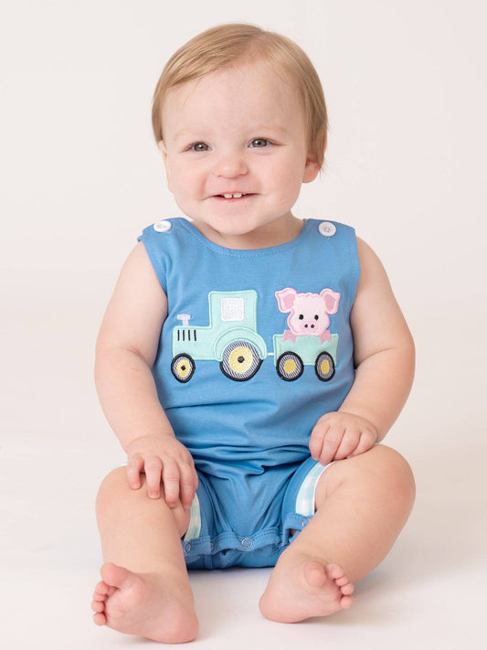 Tractor Tots Embroidered Bubble Romper