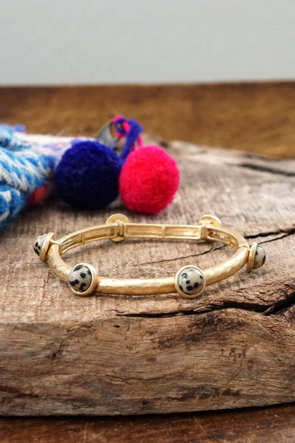 Jeweled Golden Bangle with stone dots