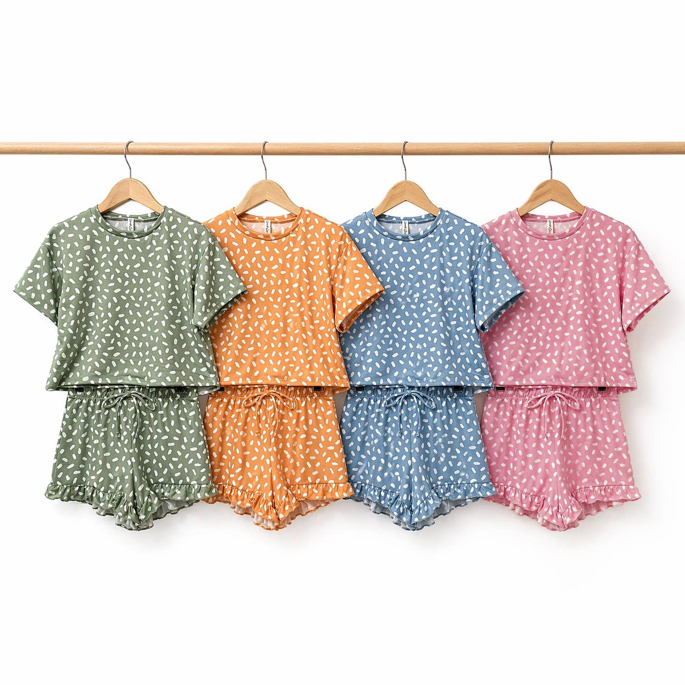 Dots Print Top and Shorts Set