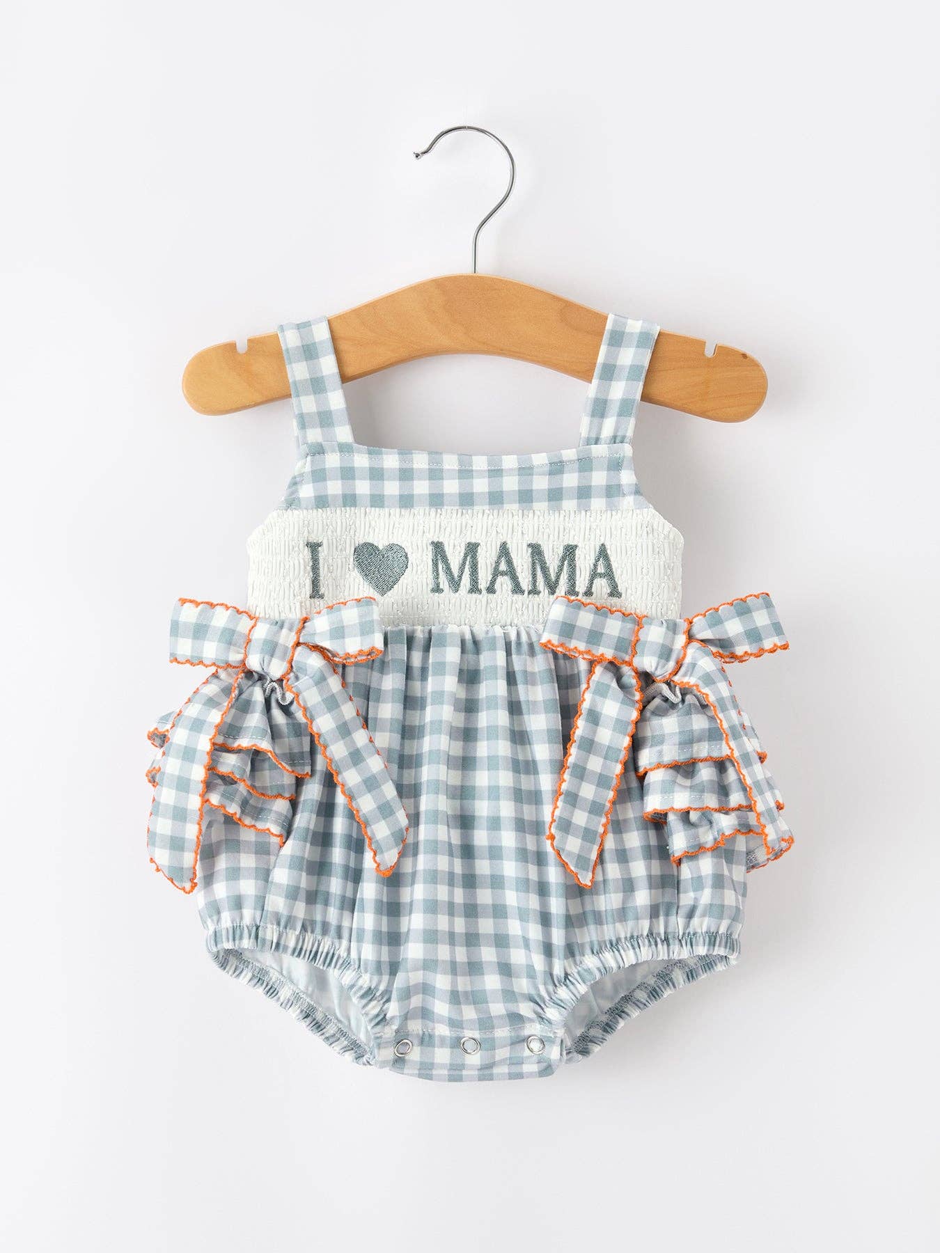 Plaid Smocked “I ❤ MAMA”