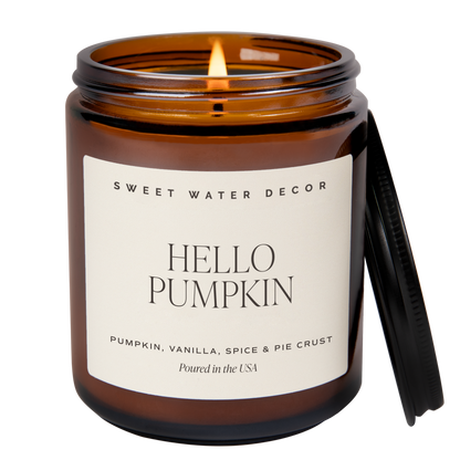 Hello Pumpkin 9 oz Soy Candle - Fall Decor & Gifts