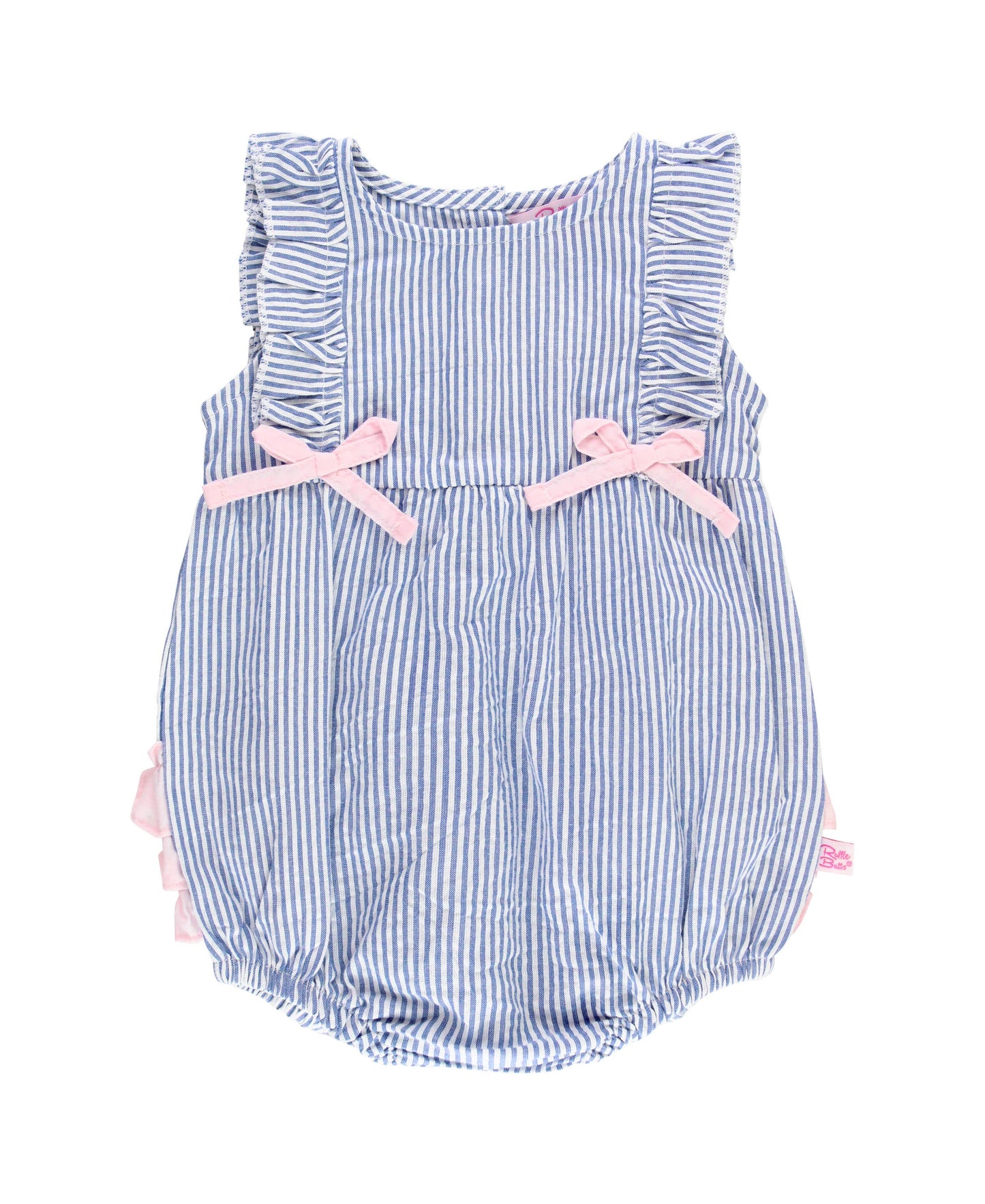 Blue Seersucker Romper