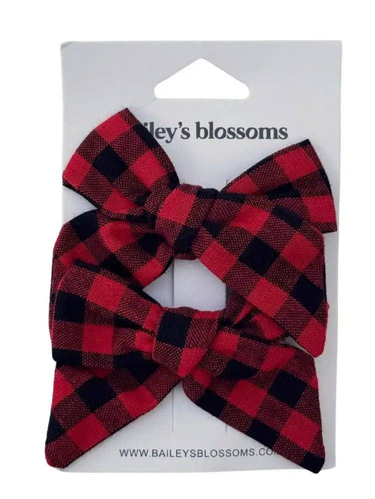 Red & Black Gingham Linen Piggie Set