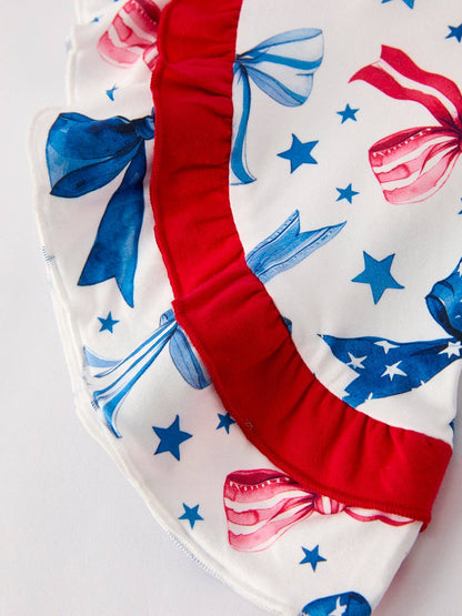 Patriotic Bow Print Jumpsuit