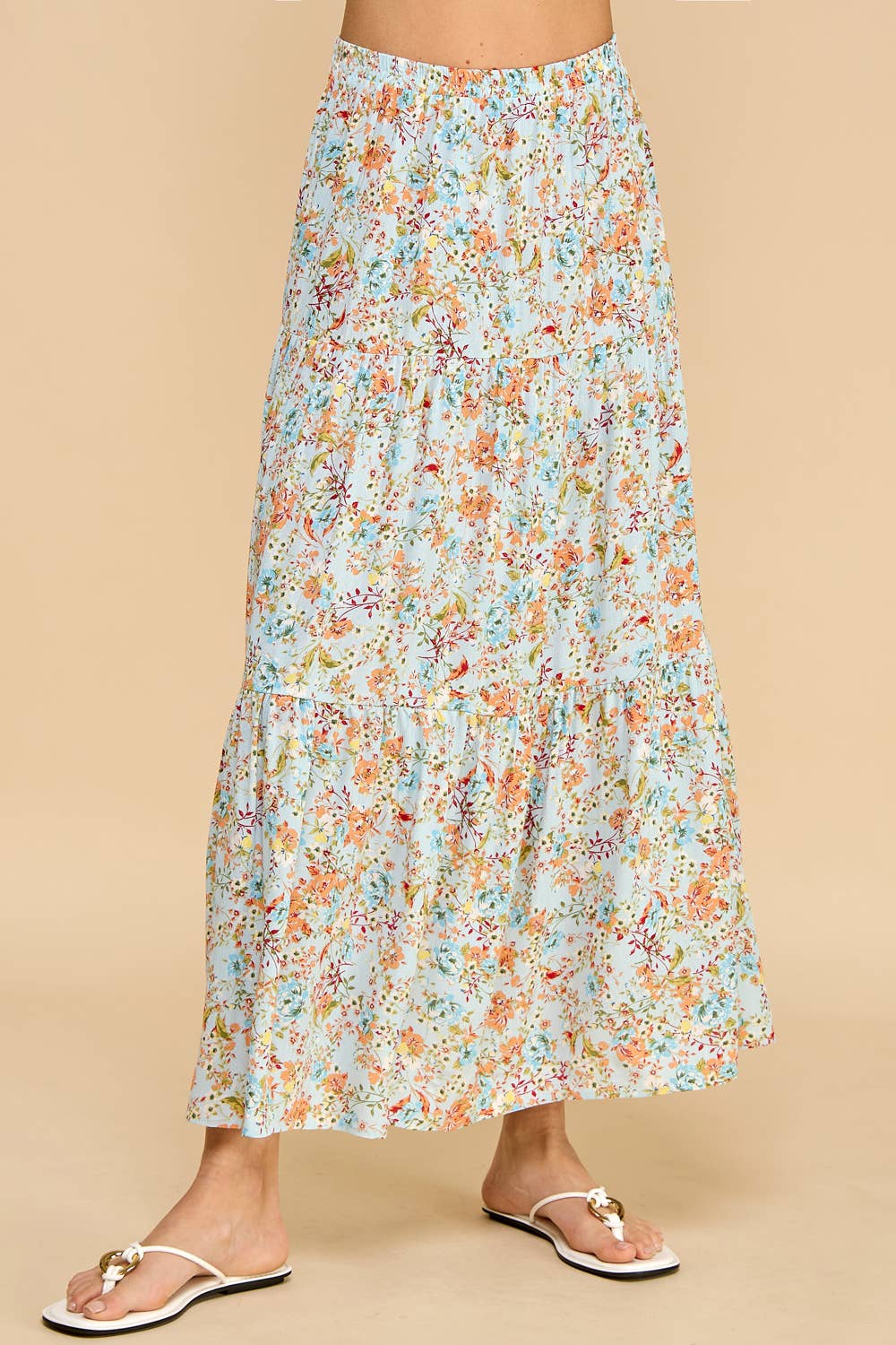 Blue Floral Maxi Skirt