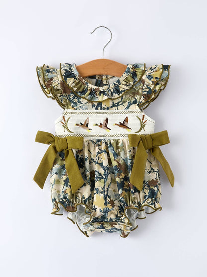 Camo Duck Smocked Romper