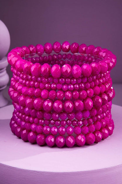 Glass Bead 9 Set Bracelet