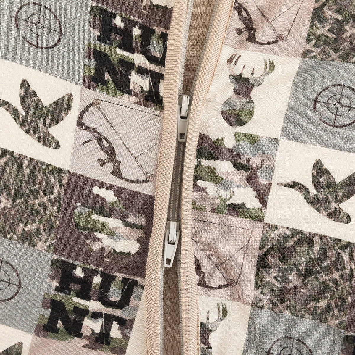 Animal Camo Checkerboard Bamboo Romper