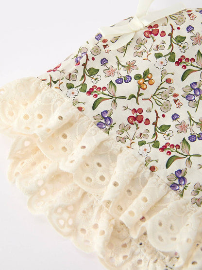 Floral Lace Romper and Bonnet