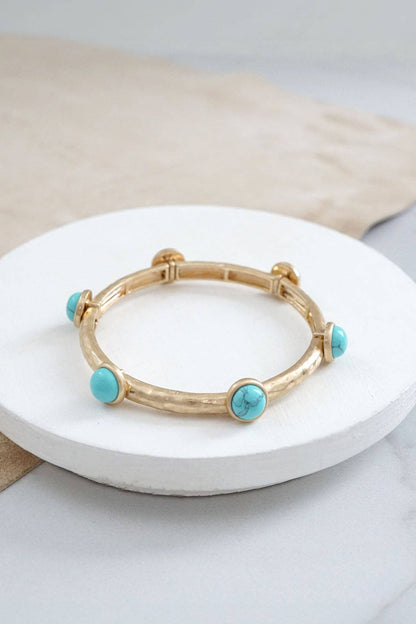Jeweled Golden Bangle with stone dots