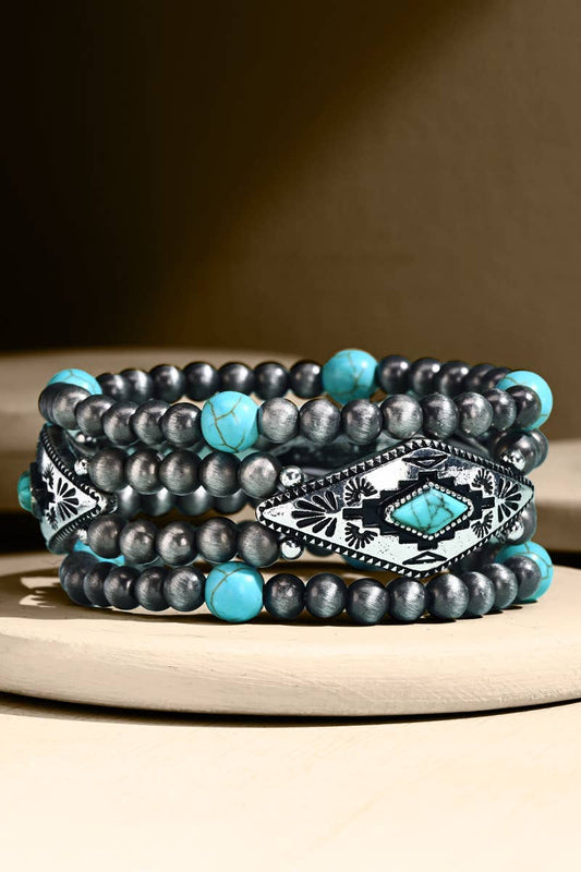 Beaded Western Stretch Bracelet