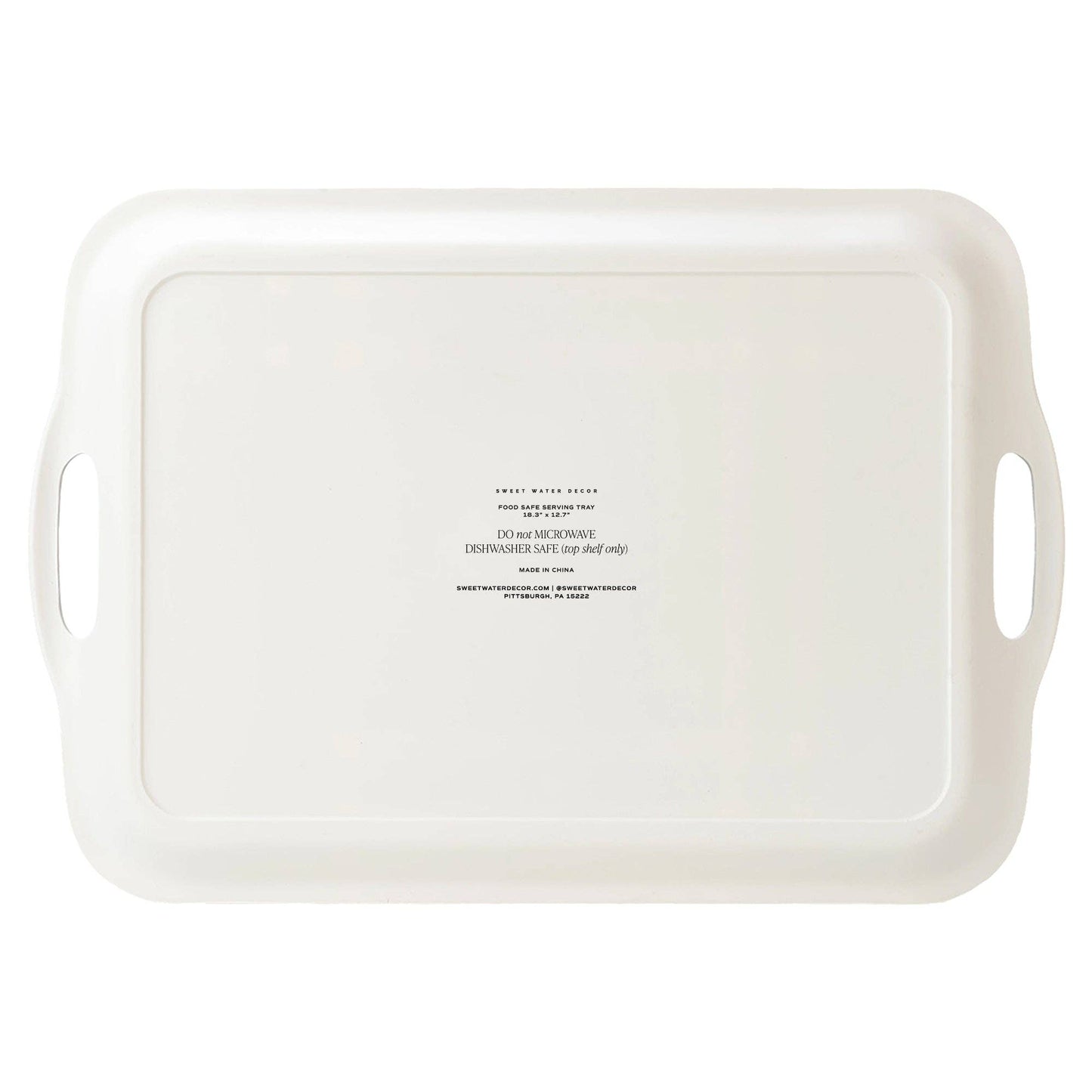 Navy Green Plaid Large Melamine Tray w/ Handles - Gift