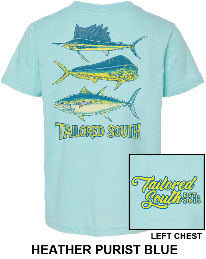 3 Fish - Heather Purist Blue