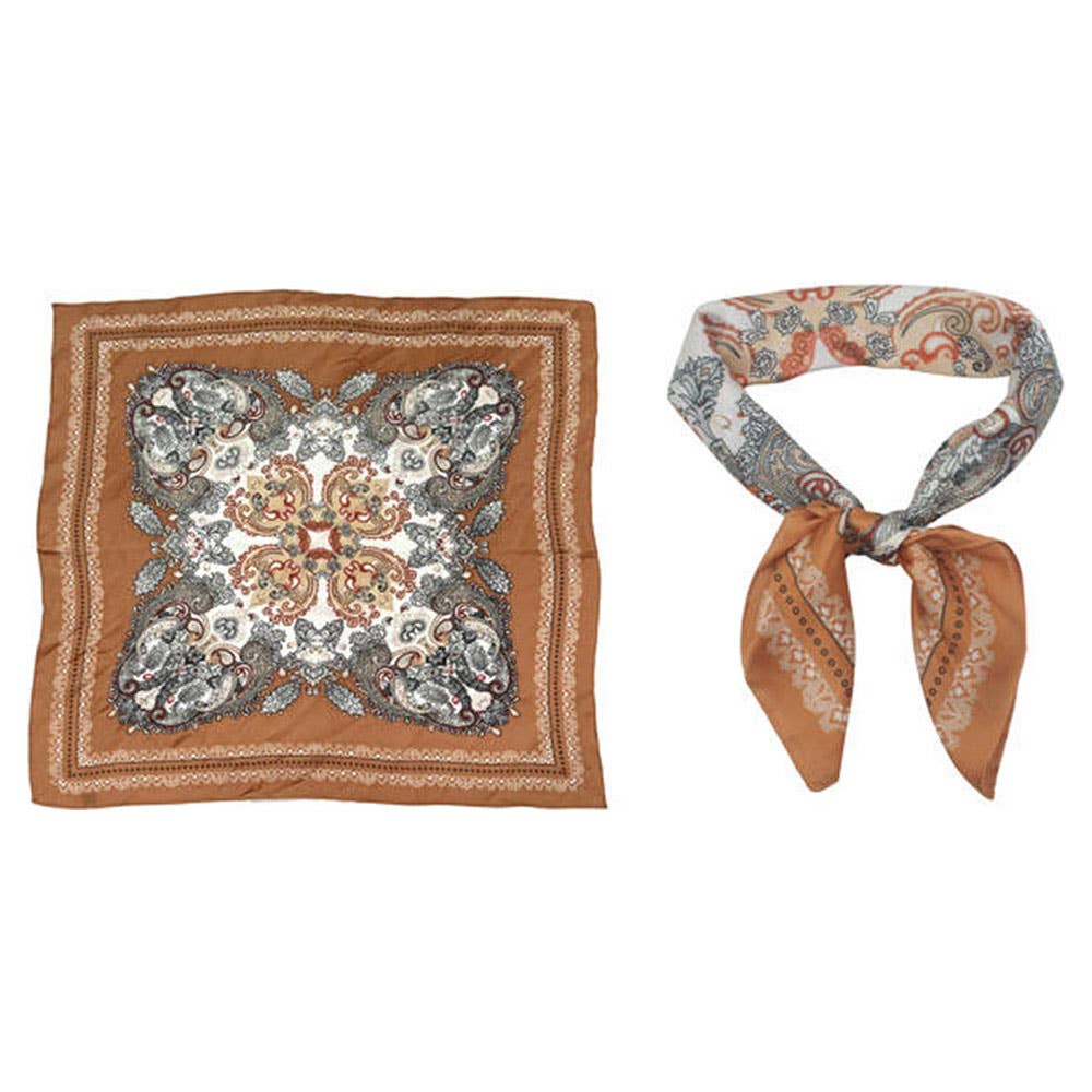 PAISLEY MEDALLION PRINT SILKY BANDANA
