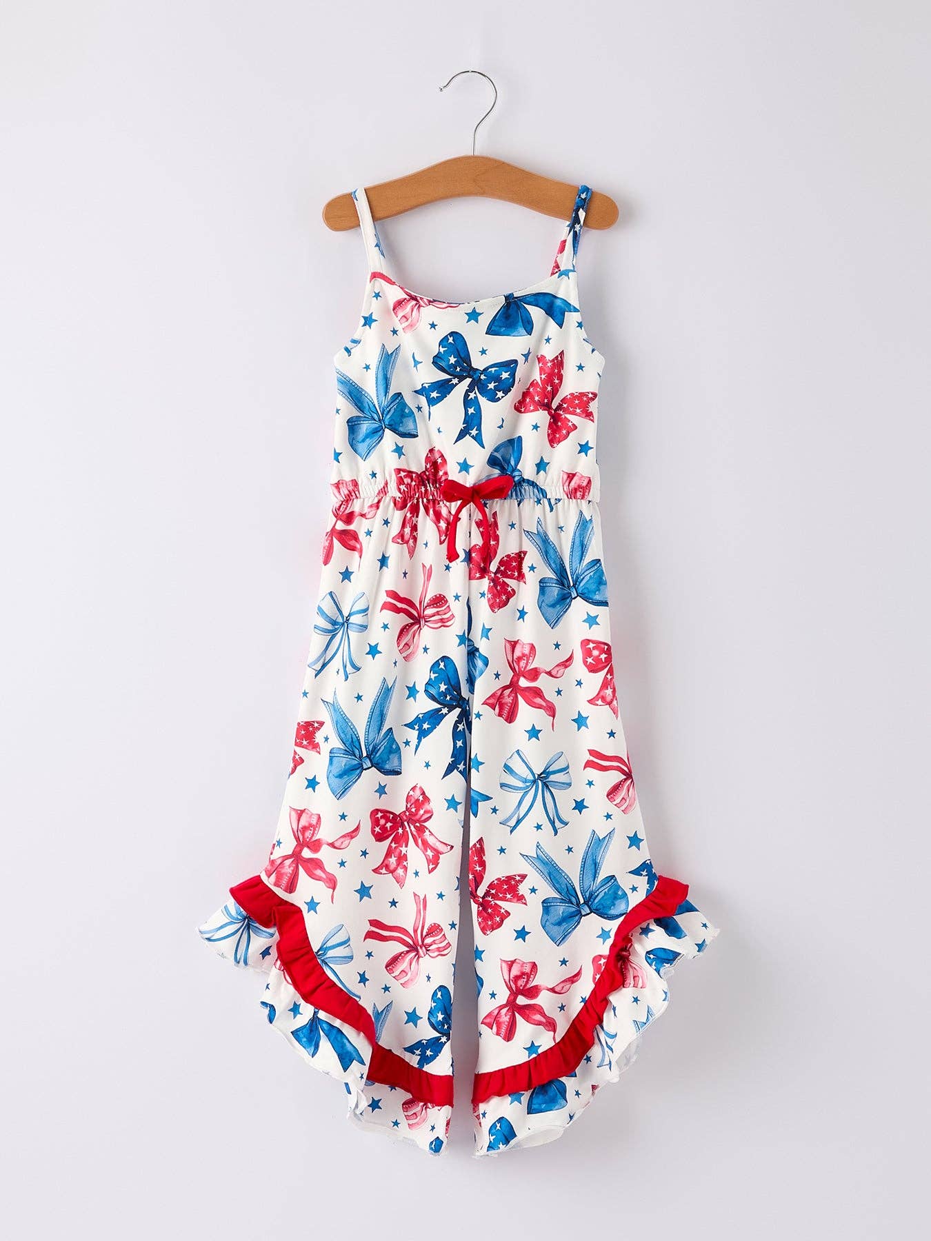Patriotic Bow Print Jumpsuit
