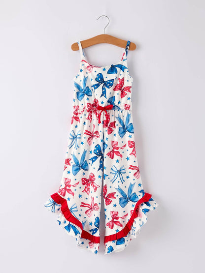 Patriotic Bow Print Jumpsuit