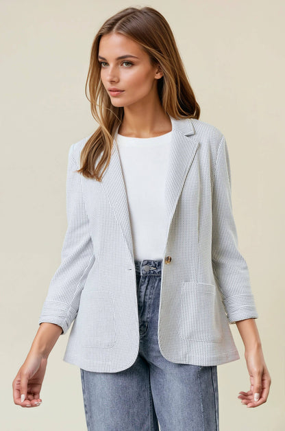 Shirred Sleeve Blazer