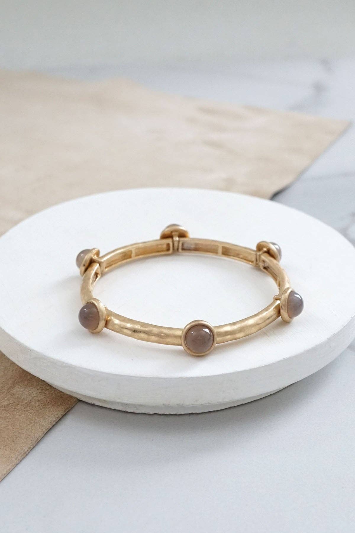 Jeweled Golden Bangle with stone dots