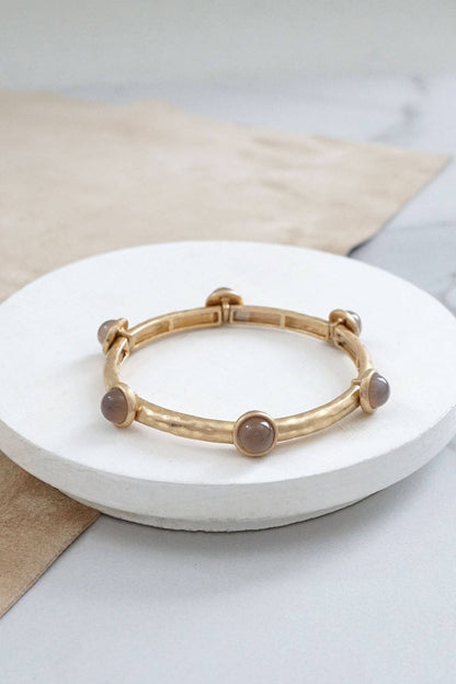 Jeweled Golden Bangle with stone dots