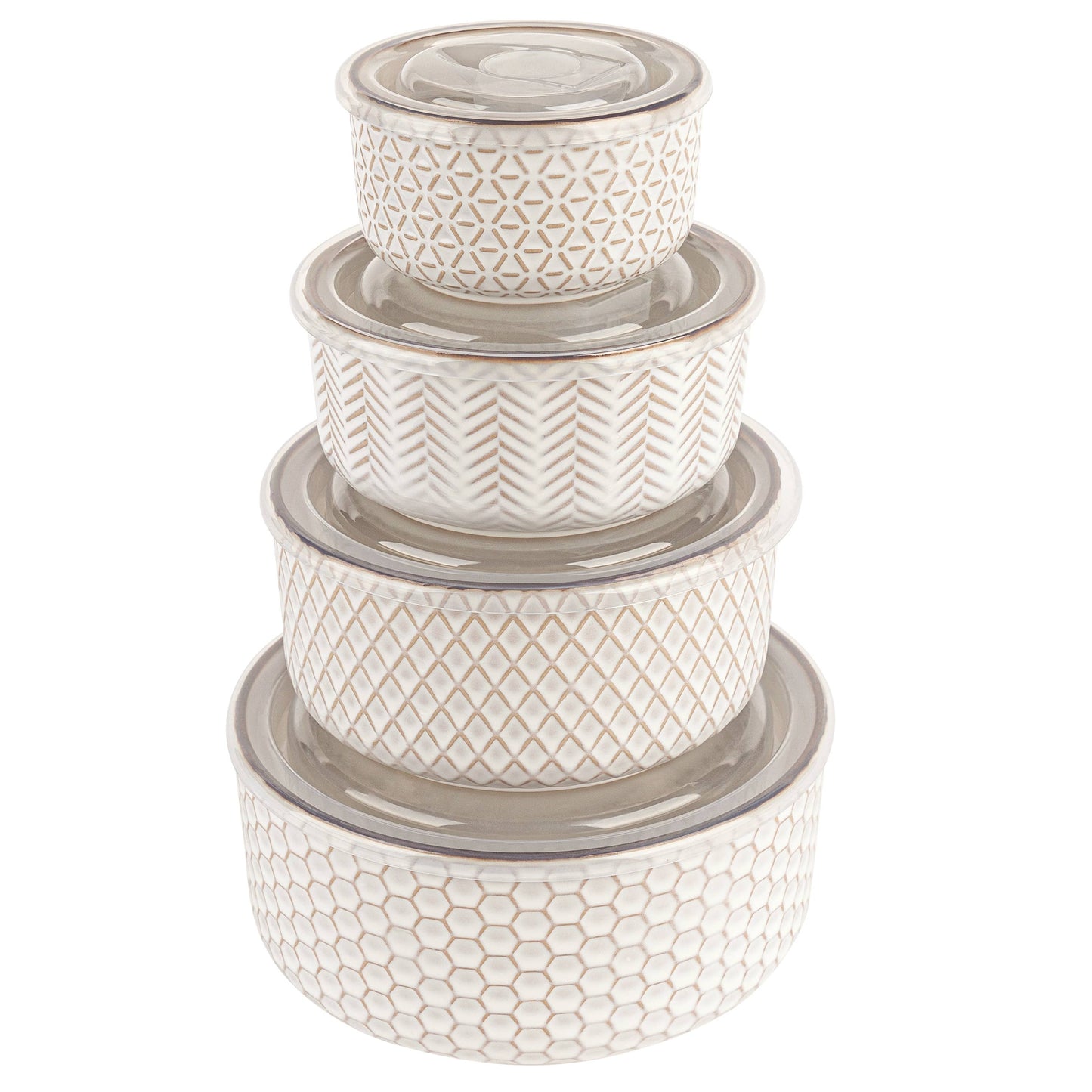 Kook Ceramic Nesting Bowls with Lids