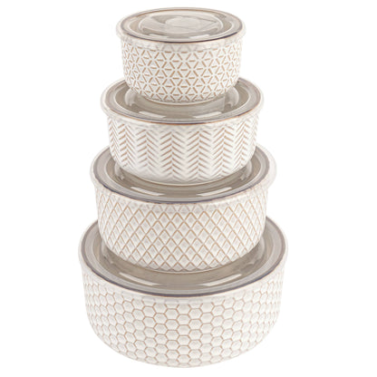 Kook Ceramic Nesting Bowls with Lids