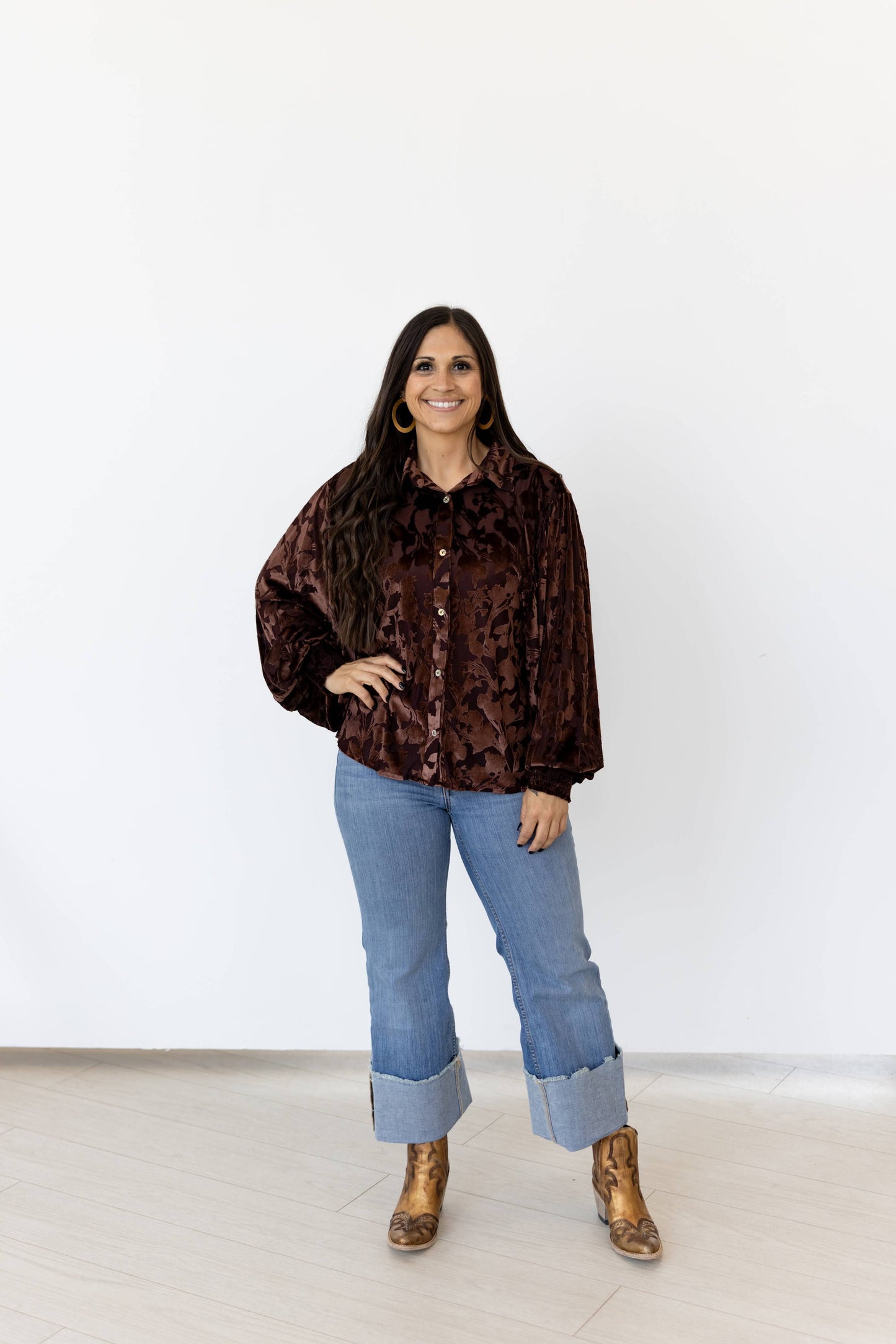 CHOCOLATE VELVET TOP