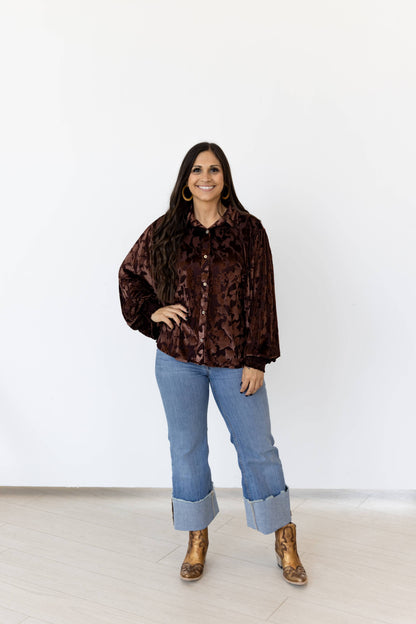 CHOCOLATE VELVET TOP