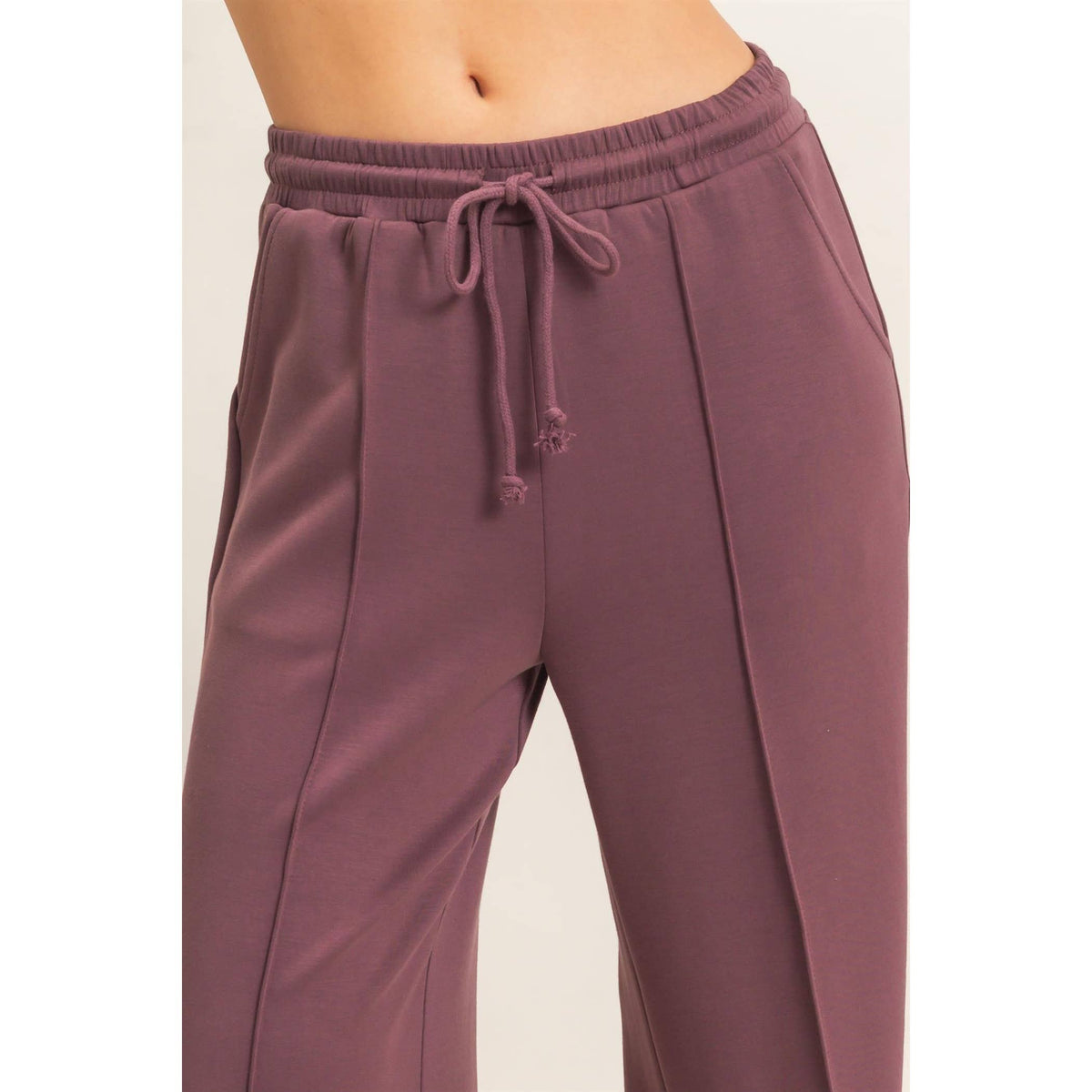 Pintuck Wide Leg Pants