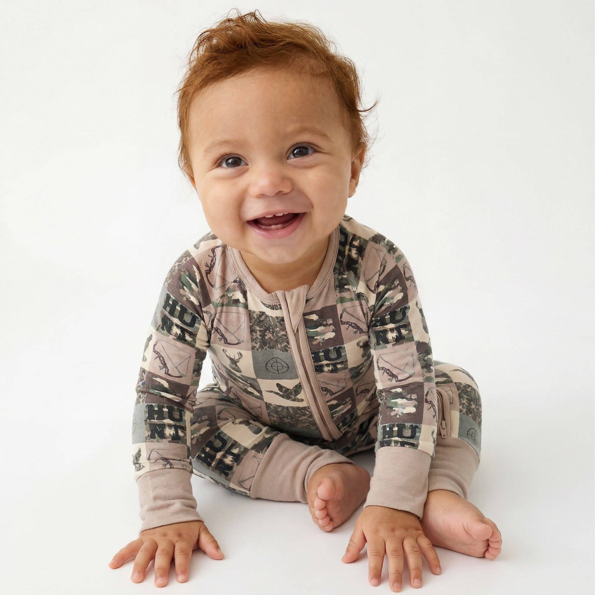 Animal Camo Checkerboard Bamboo Romper