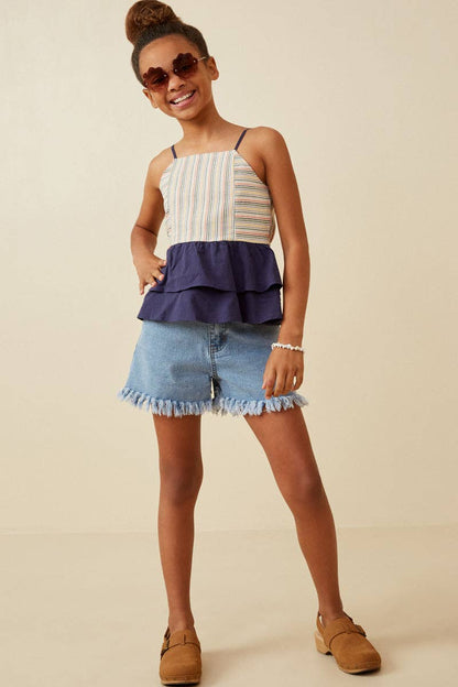 Girls Colorblock Peplum Tank