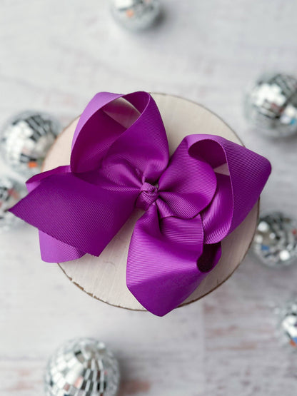 Oversize Grosgrain Hair Bow - Alligator Clip - 5.5"