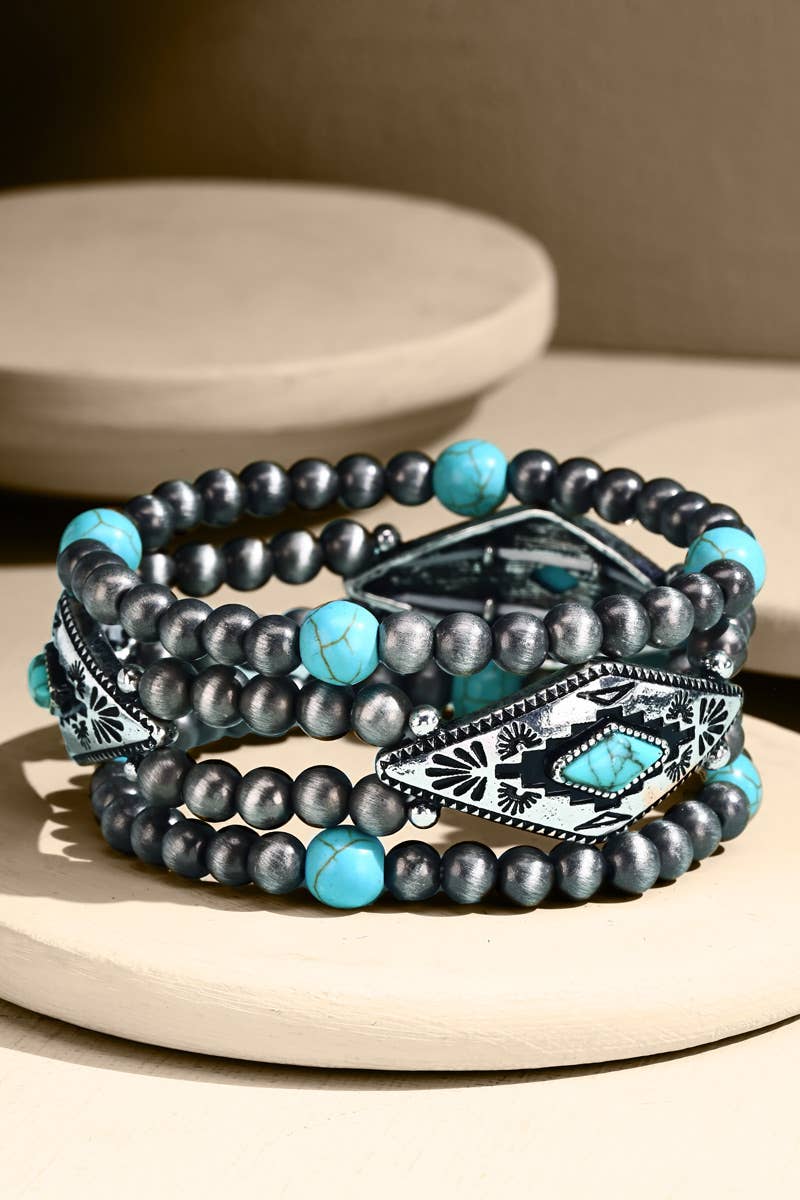 Beaded Western Stretch Bracelet