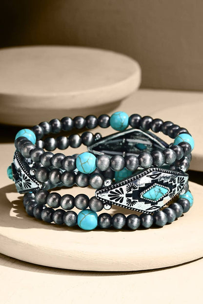 Beaded Western Stretch Bracelet