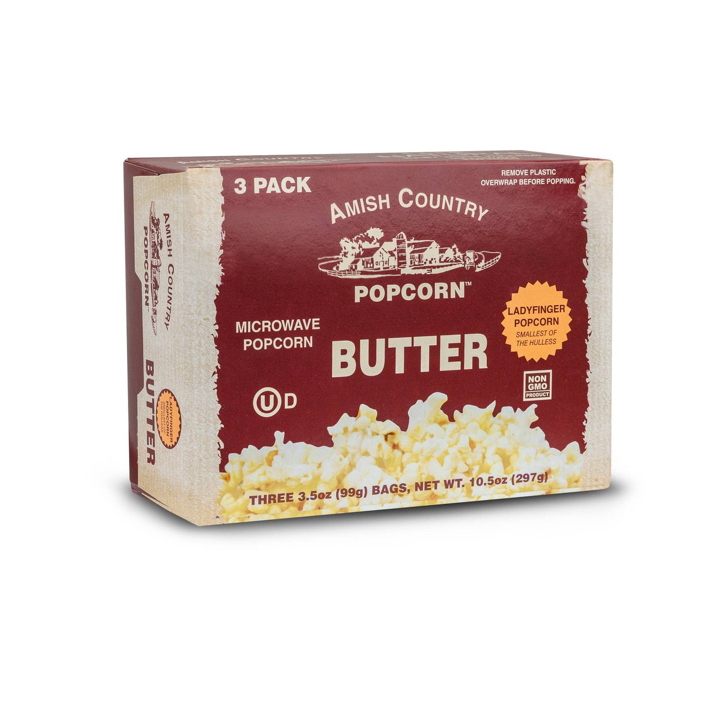 Amish Country 3pk Microwave Butter Ladyfinger Popcorn