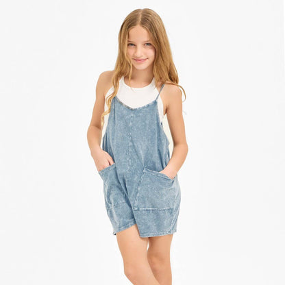 Mineral Wash Overall Romper