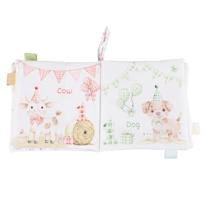 Birthday on the Farm10-Page Crinkle Soft Cloth Baby Book