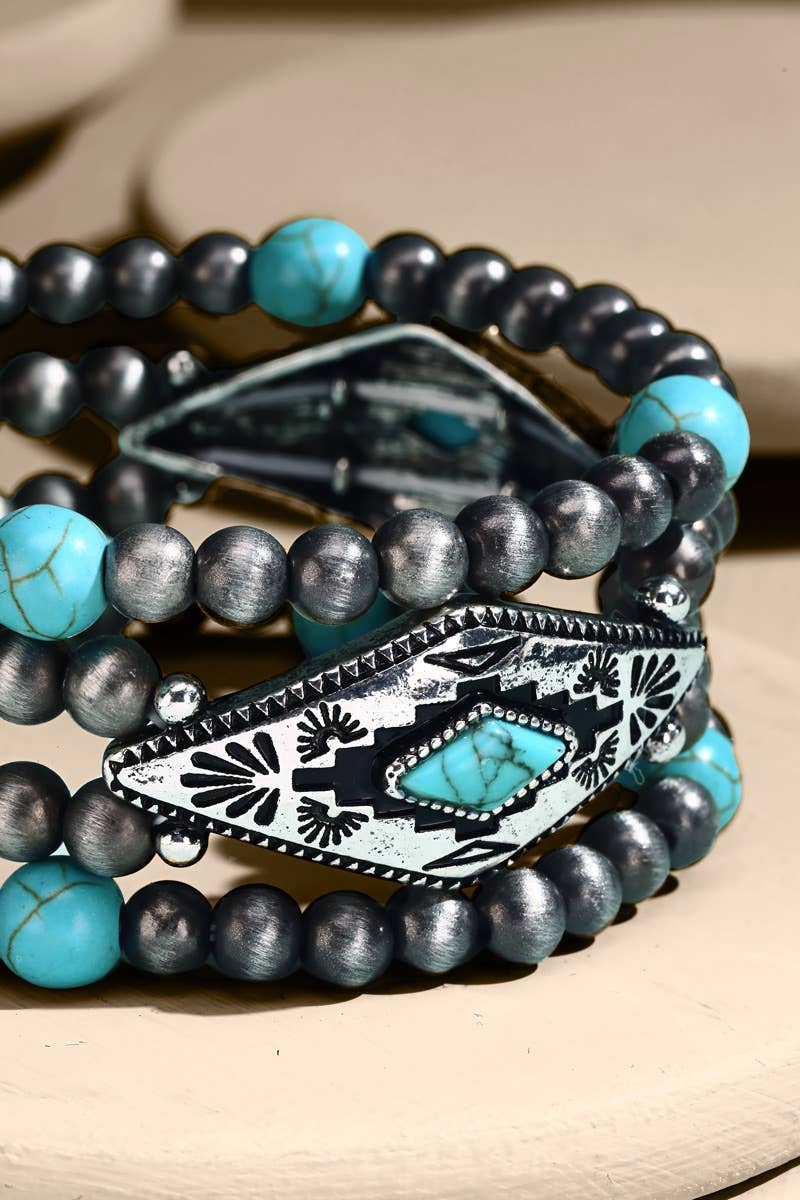 Beaded Western Stretch Bracelet