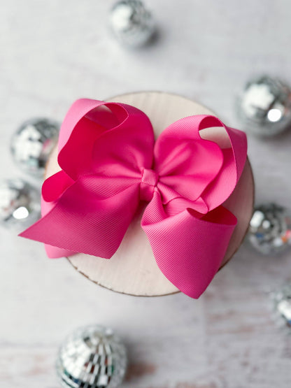 Oversize Grosgrain Hair Bow - Alligator Clip - 5.5"