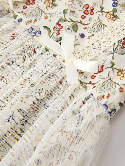 Floral Lace Romper and Bonnet