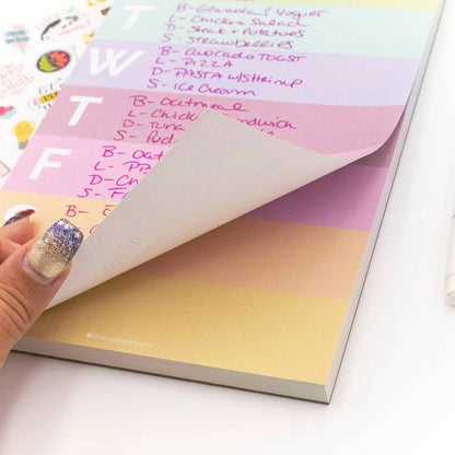Rainbow Color Blocked Weekly Planning Pad 6x9 (TOP SELLING)
