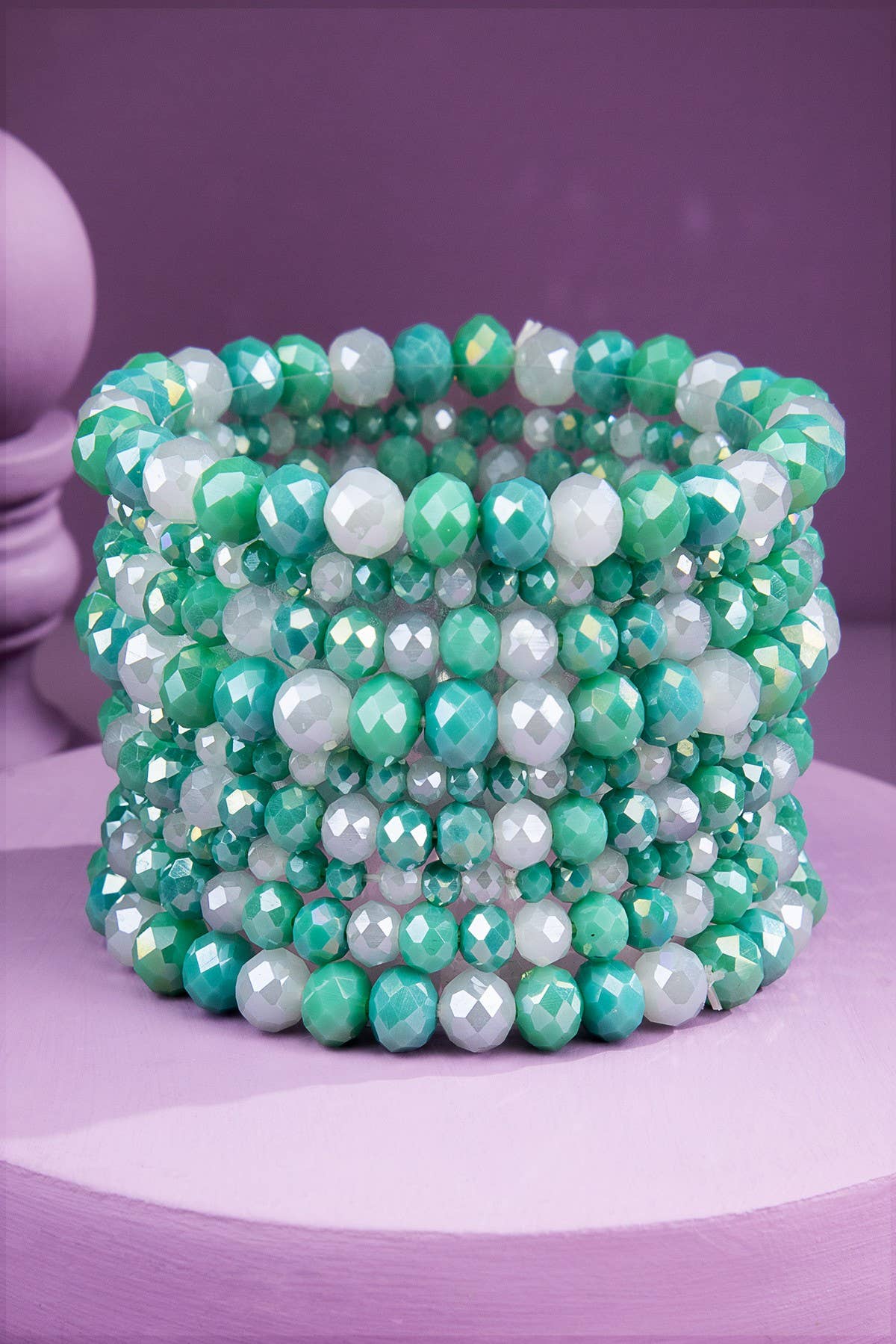 Glass Bead 9 Set Bracelet