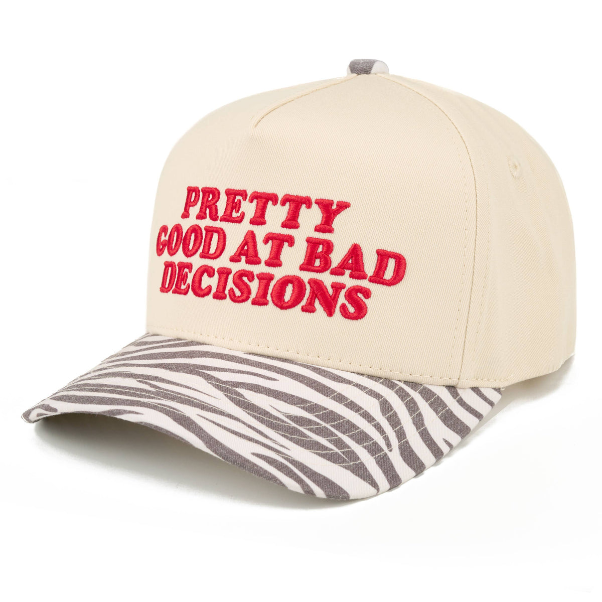 PRETTY GOOD AT BAD DECISIONS TRUCKER HAT