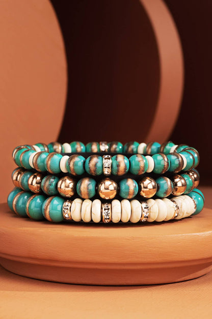 Metal & Natural Stone Stackable Bracelet