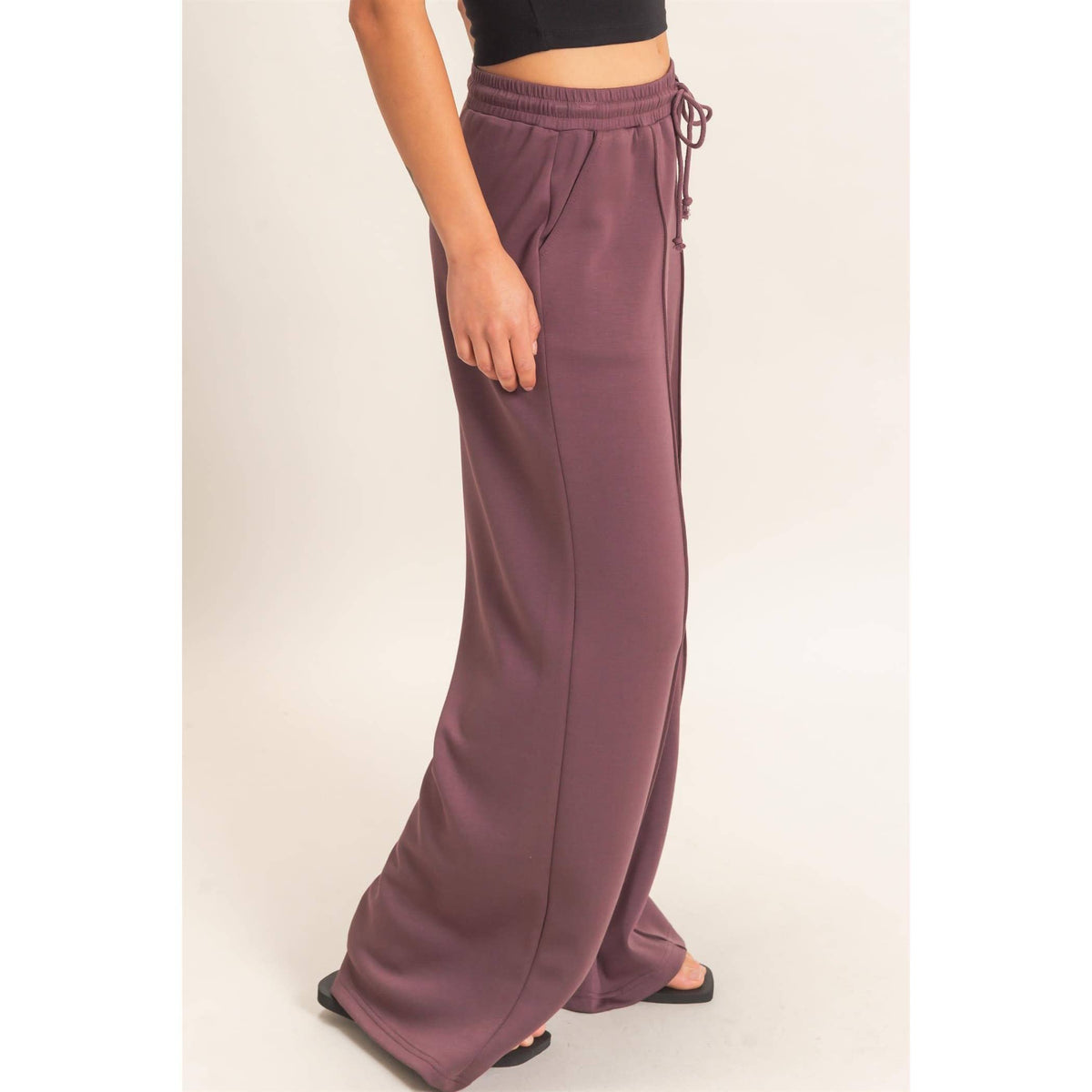 Pintuck Wide Leg Pants